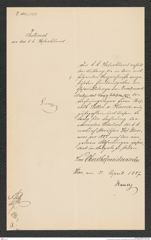 k.k. naturhistorisches Hofmuseum, Intendanzakten 1885-1896 (Hauer), Aktenzahl Z.151.a/1887, Seite 1
